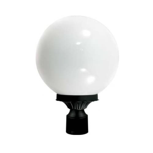 6W LED Post Top Globe Light, A19, 120V, Black