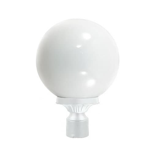 6W LED Post Top Globe Light, A19, 120V, White