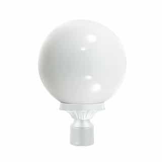 Dabmar 6W LED Post Top Globe Light, A19, 120V, White