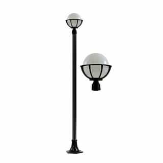 8-ft 9W LED Emily Globe Lamp Post, A19, GU24, 120V, Black