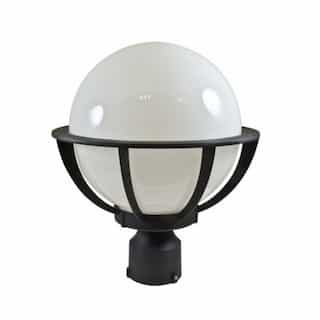 6W LED Emily Globe Post Top, A19, 120V, Black