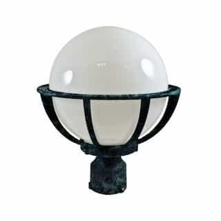 6W LED Emily Globe Post Top, A19, 120V, Verde Green