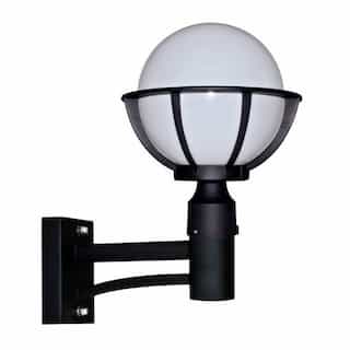 Dabmar 6W LED Globe Wall Light Fixture, A19, 120V, Black