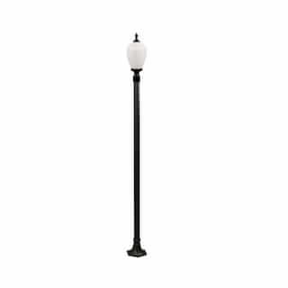Dabmar 9-ft 6W LED Alisa Lamp Post, Single-Head, A19, 120V, Black