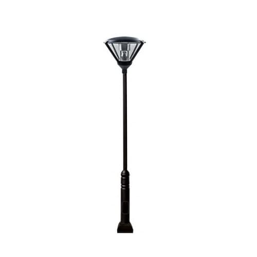 11-ft 30W LED Triangular Lamp Post Fixture, E26, 85V-285V, Black