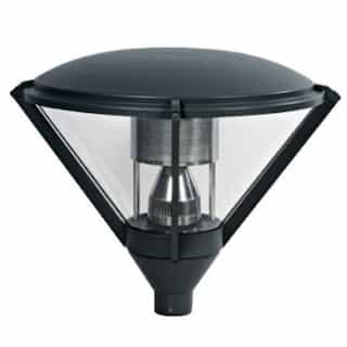 Dabmar 30W LED Diamond Post Top Light Fixture, 85V-265V, 3000K, Black