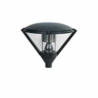 Dabmar 30W Diamond LED Post Top Light Fixture w/Clear Lens, Black