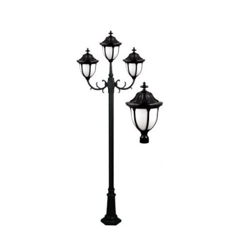 11-ft 9W LED Showcase Lamp Post, Three-Head, A19, GU24, 120V, Bronze