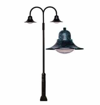 60W Two Arm Drop Post LED Lamp Post Fixture, 3000K, Verde Green