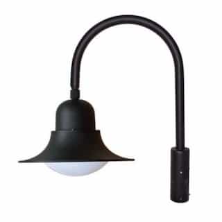 Dabmar Goose Neck Post Light Fixture w/o Bulb, 120V, Black