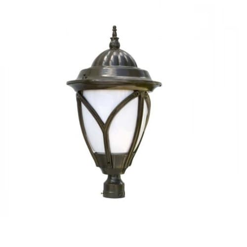 30W 1 Light Acorn Lantern LED Post Top Fixture w/PC Lens, Bronze