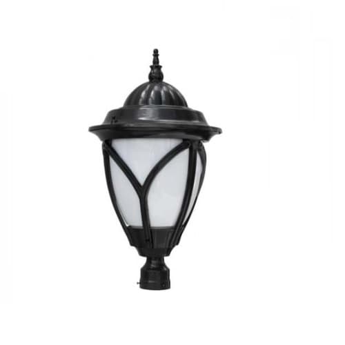 30W 1 Light Acorn Lantern LED Post Top Fixture w/PC Lens, Black