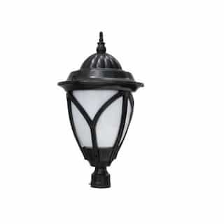 Dabmar 30W 1 Light Acorn Lantern LED Post Top Fixture w/PC Lens, Black
