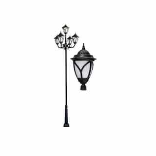 30W Five Light Acorn LED Lamp Post Fixture, Black