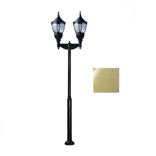 Dabmar 120W Two Light Dark Sky Top Acorn LED Lamp Post Fixture w/PC Lens, Bronze