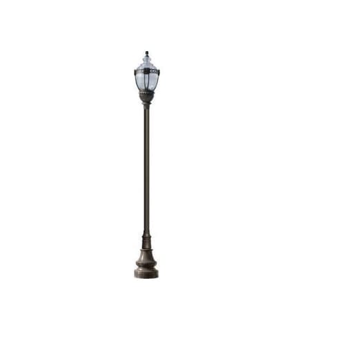 120W 1 Light Clear Top Decorative Base Acorn LED Lamp Post Fixture, Bronze