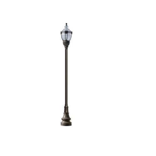 75W 1 Light Clear Top Decorative Base Acorn LED Lamp Post Fixture, Bronze