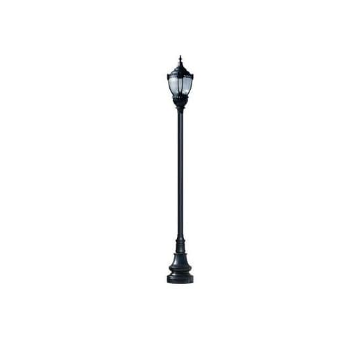 75W 1 Light Dark Top Decorative Base Acorn LED Lamp Post Fixture, Black
