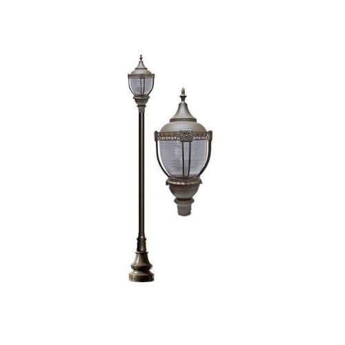 75W 1 Light Dark Top Decorative Base Acorn LED Lamp Post Fixture, Bronze