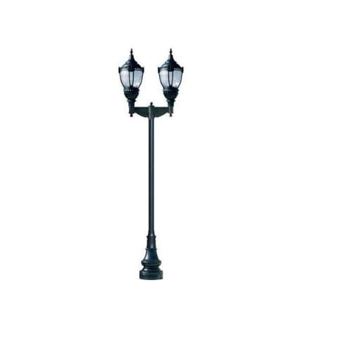 120W 2 Light Dark Top Decorative Base Acorn LED Lamp Post Fixture, Black