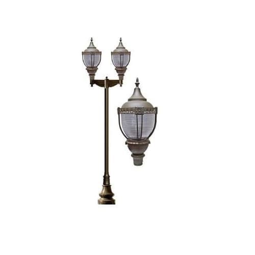 120W 2 Light Dark Top Decorative Base Acorn LED Lamp Post Fixture, Bronze