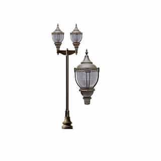 Dabmar 120W 2 Light Dark Top Decorative Base Acorn LED Lamp Post Fixture, Bronze
