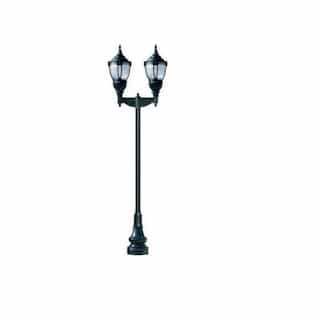 75W 2 Light Dark Top Decorative Base Acorn LED Lamp Post Fixture, Black