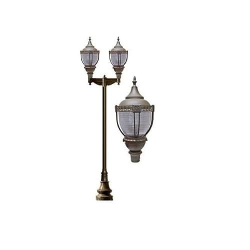 75W 2 Light Dark Top Decorative Base Acorn LED Lamp Post Fixture, Bronze