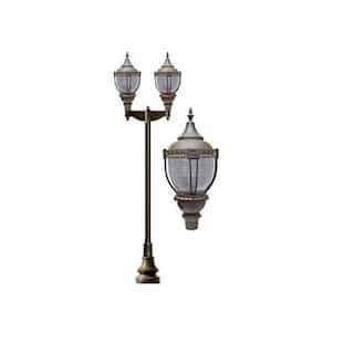 Dabmar 75W 2 Light Dark Top Decorative Base Acorn LED Lamp Post Fixture, Bronze