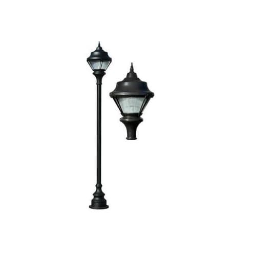 30W 1 Light Dark Top Decorative Base Acorn LED Lamp Post Fixture, Black