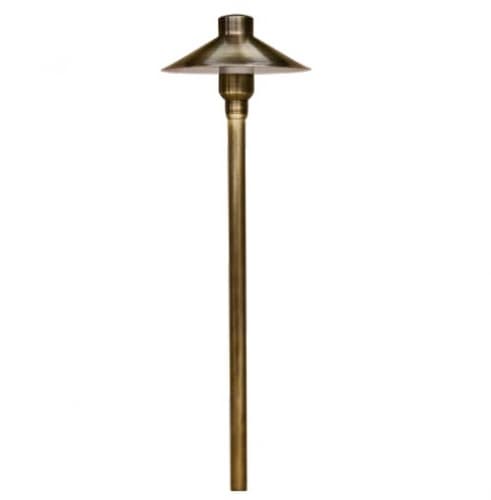 21-in 3W LED Path & Walkway Light, 12V, 3000K, Weathered Brass