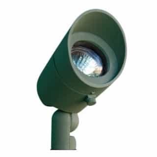 Aluminum Directional Spot Light w/ Hood w/o Bulb, Bi-Pin, 12V, Green