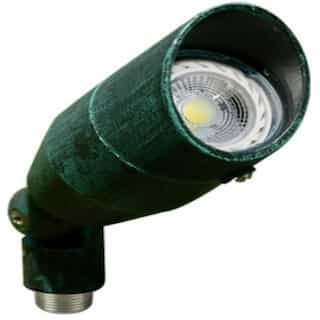 3W LED Directional Spot Light w/ Hood, MR16, Bi-Pin Base, 12V, 2700K, Patina Green