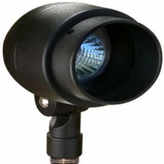 3W LED Directional Hooded Spot Light, MR16, Bi-Pin Base, 12V, 2700K, Black 