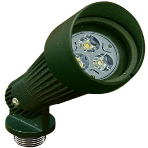 7W LED Directional Spot Light w/ Hood, MR16, Bi-Pin Base, 12V, 2700K, Green