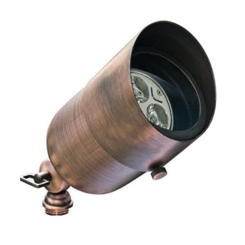 Dabmar 3W LED Directional Spot Light w/ Hood, MR16, Bi-Pin Base, 12V, 2700K, Antique Bronze