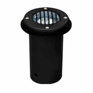 2.5-in In-Ground Well Light w/ Grill w/o Bulb, 12V, Black