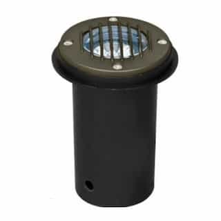 2.5-in In-Ground Well Light w/ Grill w/o Bulb, 12V, Bronze