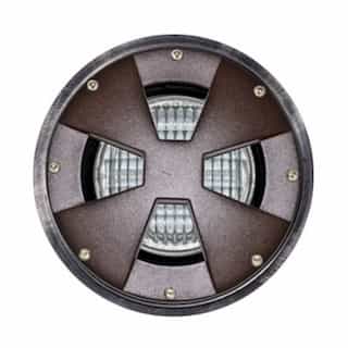 Dabmar 6W LED Adj Drive-Over In-Ground Well Light, PAR36, 12V, 3000K, Bronze