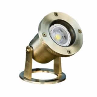 Dabmar 3W LED Pond & Fountain Underwater Light, MR16, 12V, 2700K, Brass