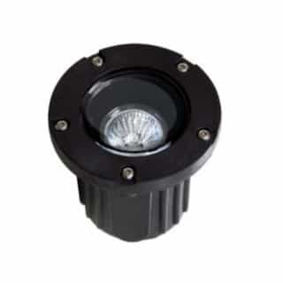Adjustable In-Ground Well Light w/o Bulb, Bi-Pin Base, PBT, 12V, Black
