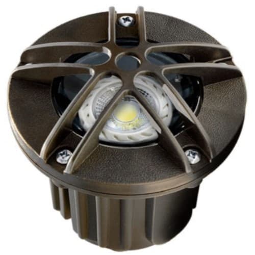 3W Adjustable LED Well Light w/ Star Grill, In-Ground, Black
