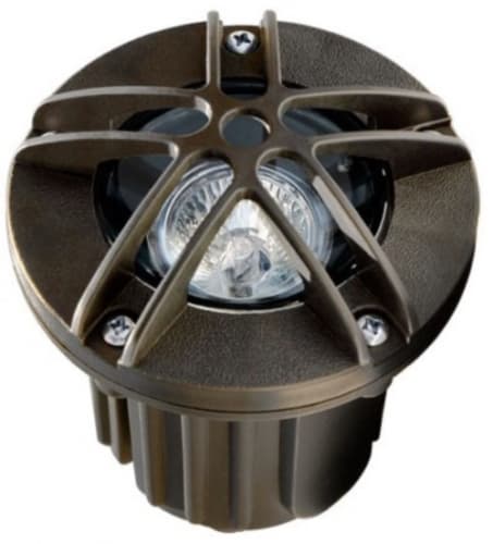 3W Adjustable LED Well Light w/ Star Grill, In-Ground, Bronze