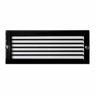 5W LED Recessed Louvered Step & Wall Fixture, 12V, 3000K, Black