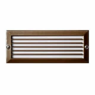 5W LED Recessed Louvered Step & Wall Fixture, 12V, 3000K, Bronze