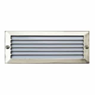 5W LED Recessed Louvered Step & Wall Fixture, 12V, 3000K, SS 304
