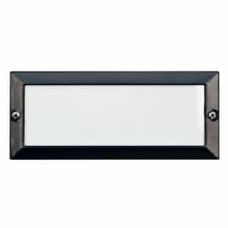 5W LED Recessed Open Face Step & Wall Fixture, 12V, 3000K, Black