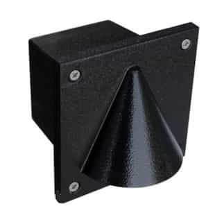 Dabmar Cone Full Cut Off Surface Mount Step & Wall Light w/o Bulb, 12V, Black