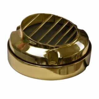 Round Louvered Down Surface Mount Step Light w/o Bulb, 12V, Brass