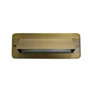 5W LED Recessed Hooded Step & Wall Light, 12V, 3000K, Weathered Brass